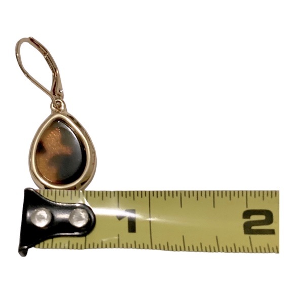 Dillard’s Leopard Accent Faux Stone Gold Tone Dangle Earrings 925 Post - Picture 7 of 7